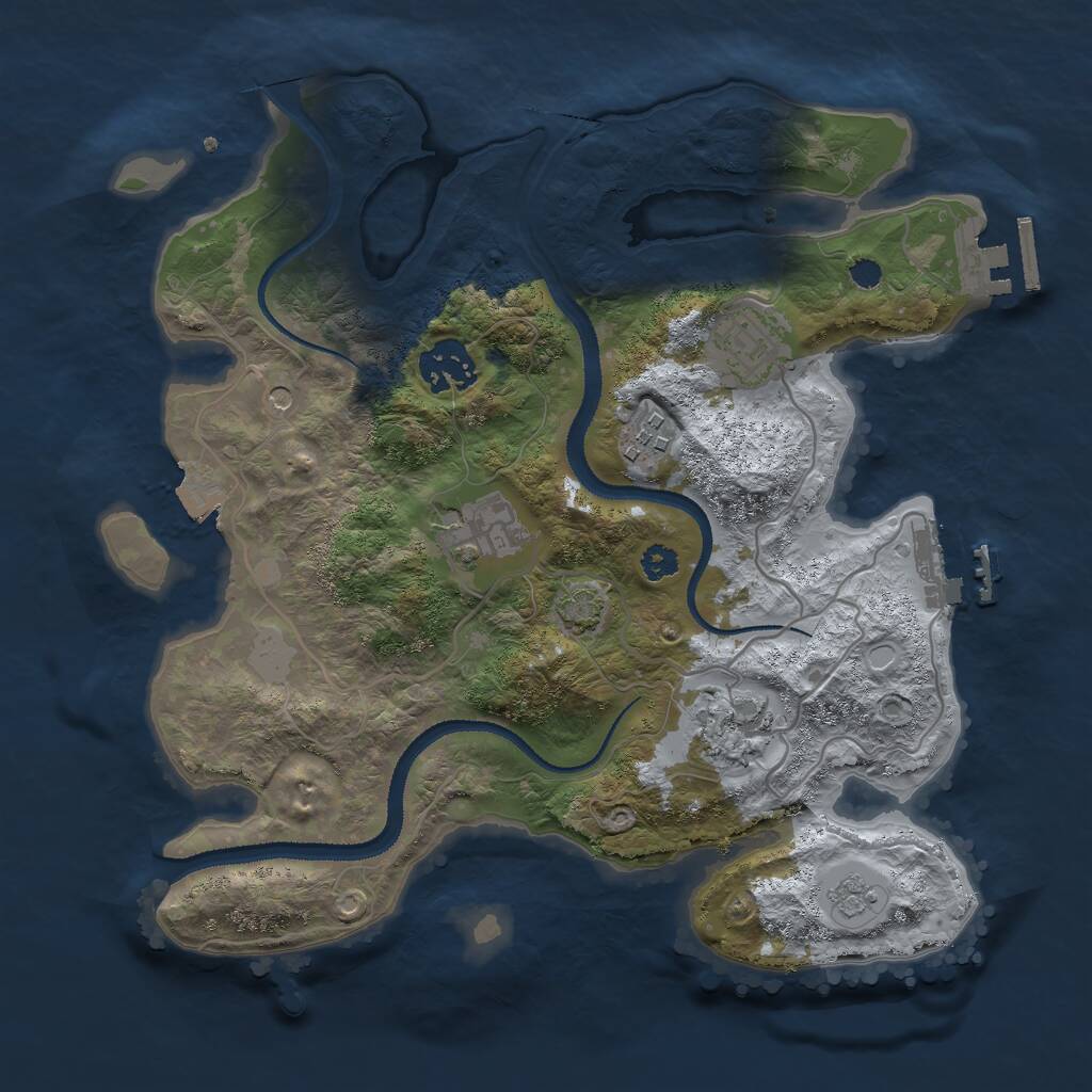 Rust Map: Procedural Map, Size: 3000, Seed: 1768760763, 11 Monuments