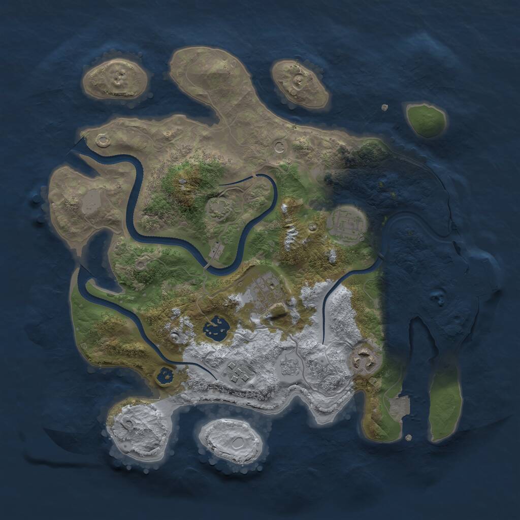 Rust Map: Procedural Map, Size: 3200, Seed: 75565541, 10 Monuments