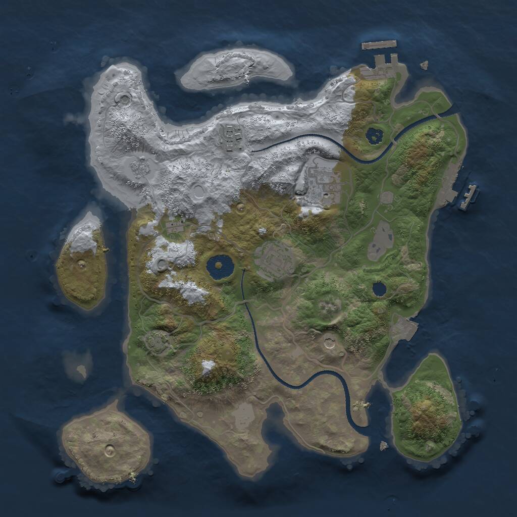 Rust Map: Procedural Map, Size: 3000, Seed: 1386994084, 9 Monuments