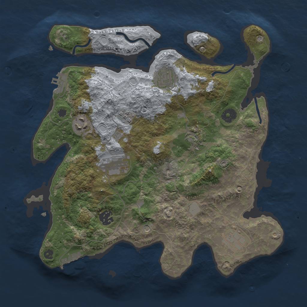 Rust Map: Procedural Map, Size: 3200, Seed: 1811546303, 13 Monuments