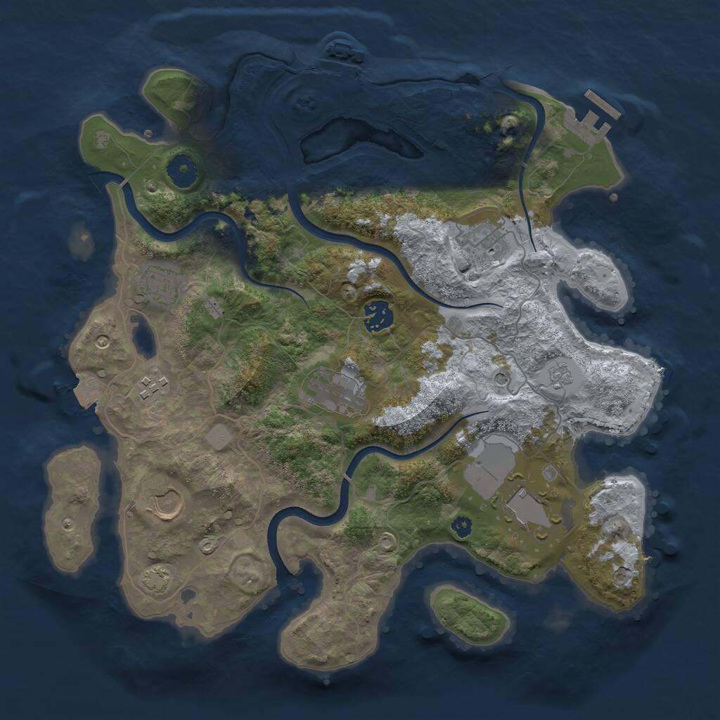 Rust Map: Procedural Map, Size: 3500, Seed: 8718, 13 Monuments