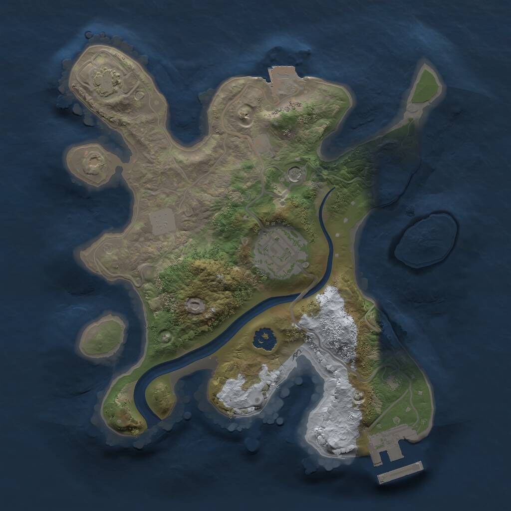 Rust Map: Procedural Map, Size: 2222, Seed: 666, 5 Monuments