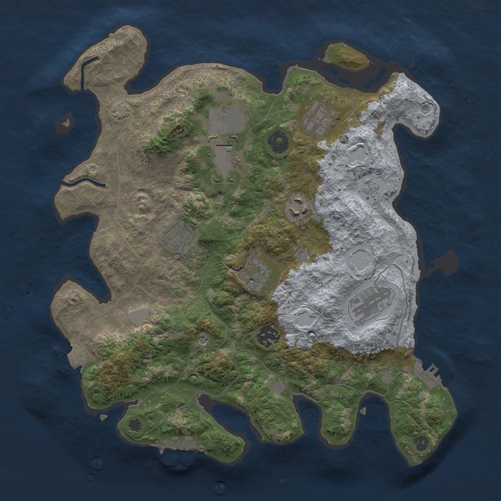 Rust Map: Procedural Map, Size: 3500, Seed: 73002303, 15 Monuments