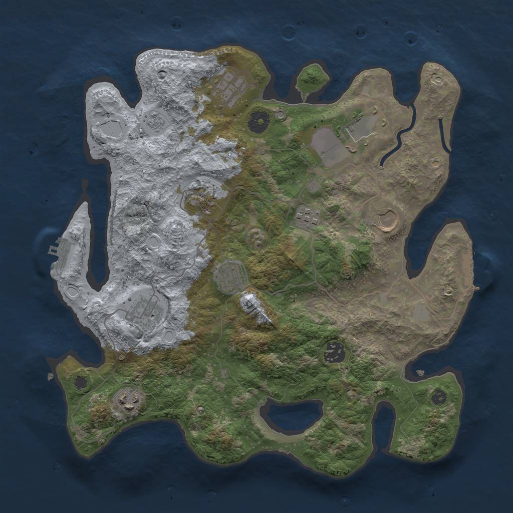 Rust Map: Procedural Map, Size: 3500, Seed: 84461248, 15 Monuments