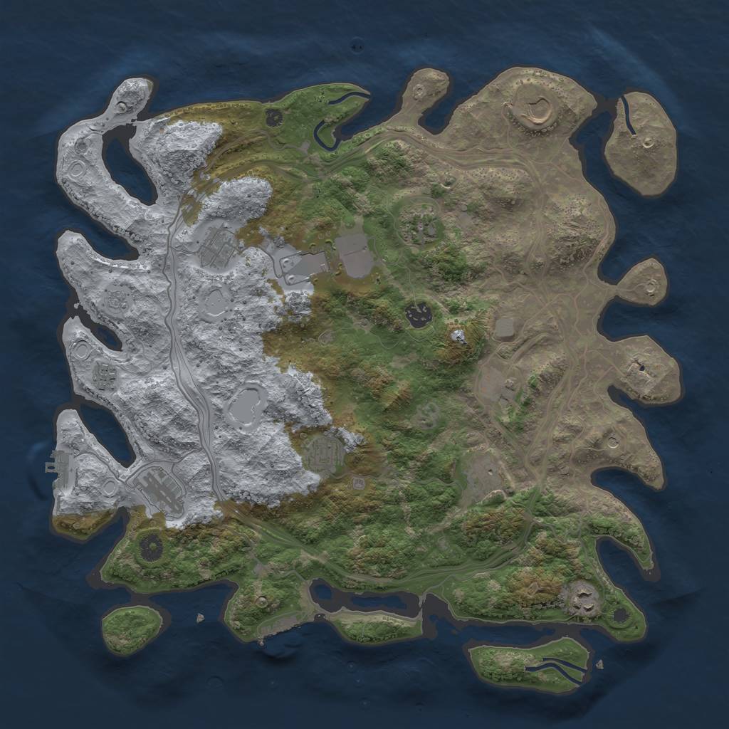 Rust Map: Procedural Map, Size: 4250, Seed: 1562695106, 18 Monuments