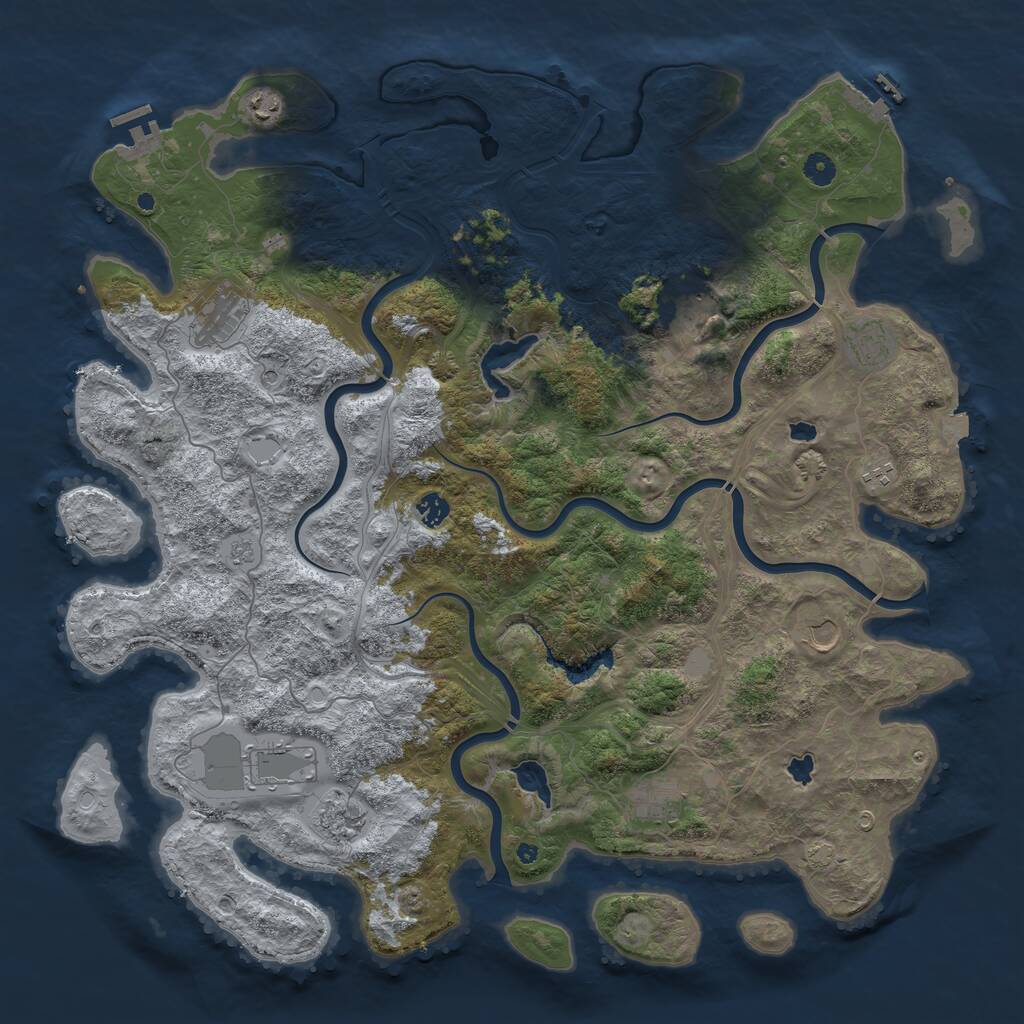 Rust Map: Procedural Map, Size: 4800, Seed: 813860408, 16 Monuments