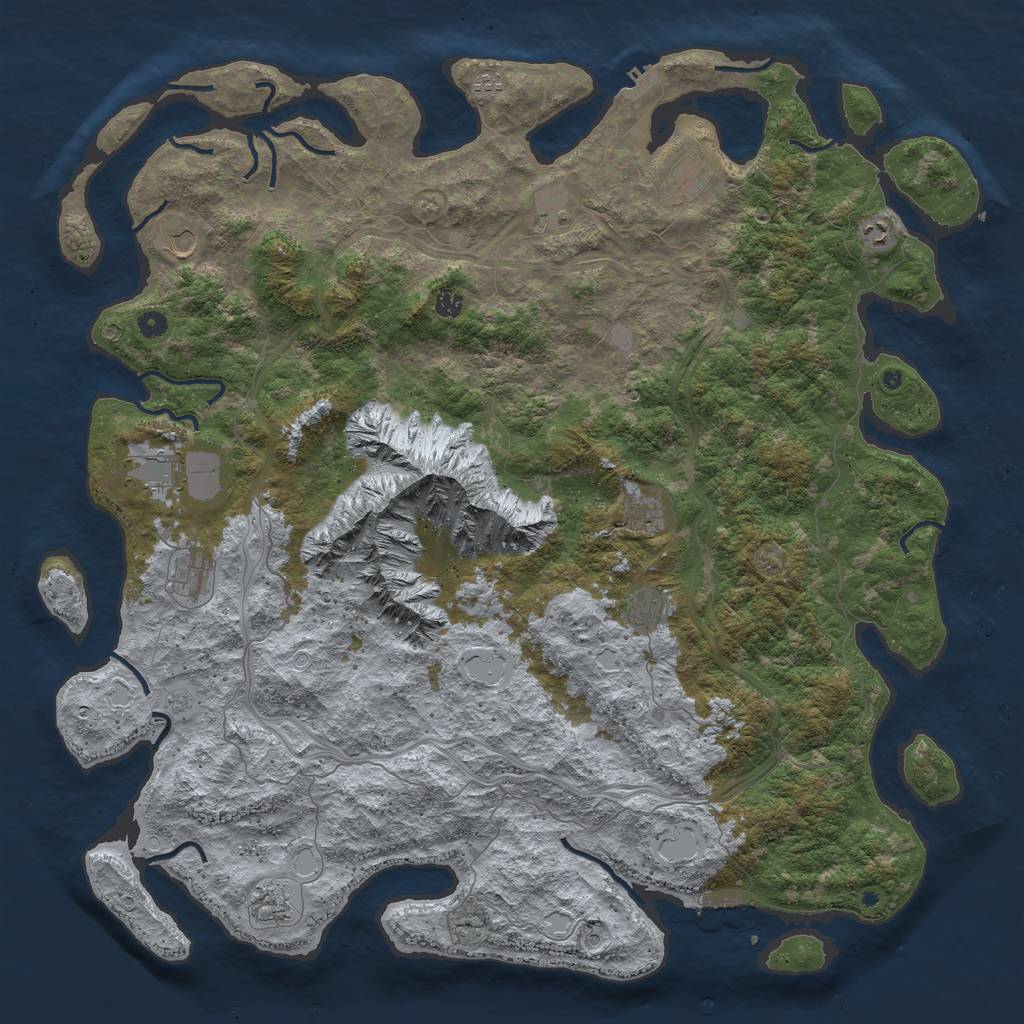 Rust Map: Procedural Map, Size: 5465, Seed: 2147483647, 18 Monuments