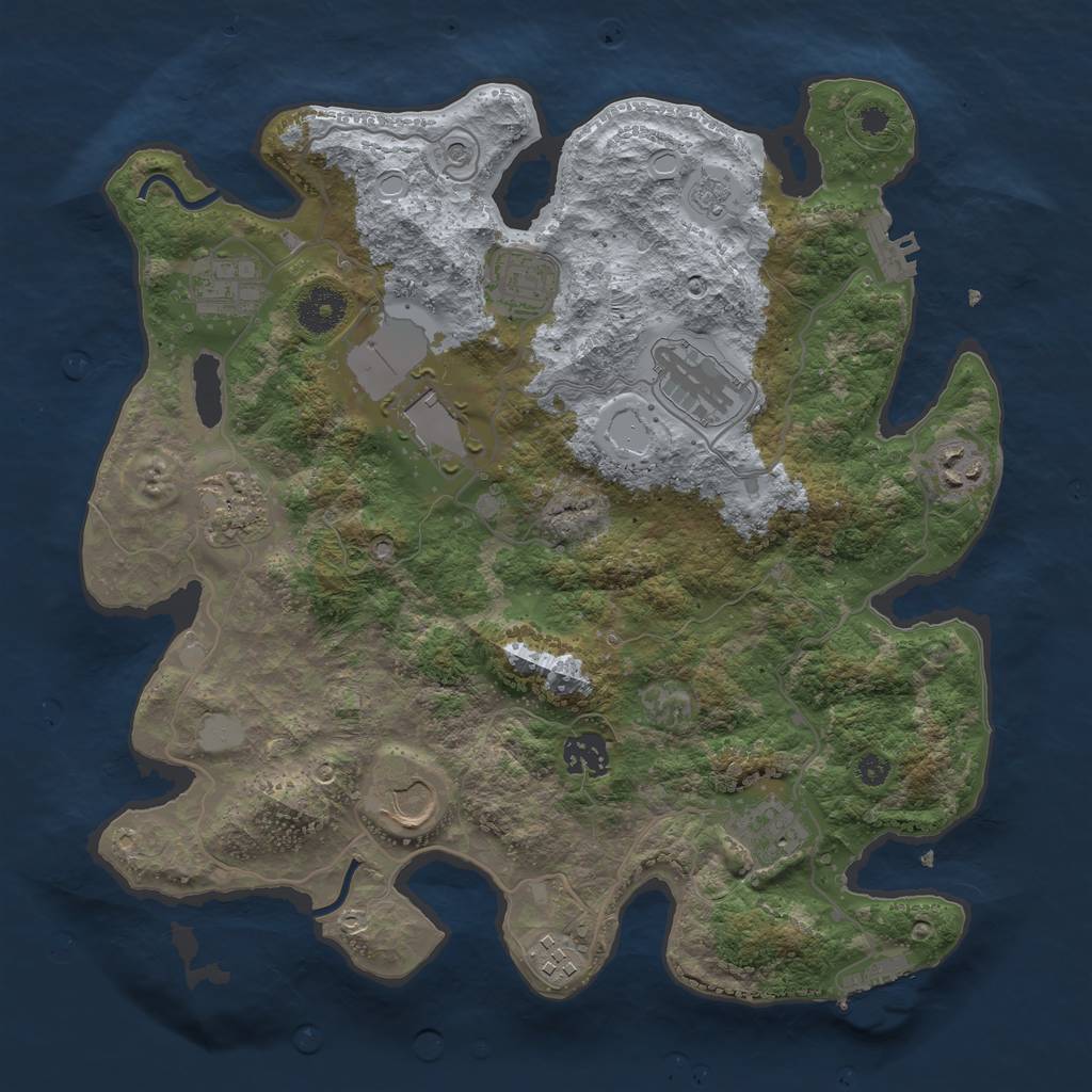 Rust Map: Procedural Map, Size: 3500, Seed: 1767099150, 17 Monuments