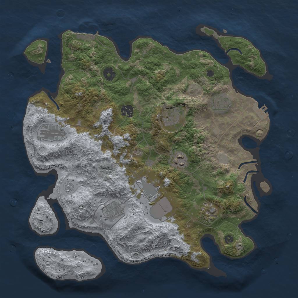 Rust Map: Procedural Map, Size: 3500, Seed: 274803539, 15 Monuments