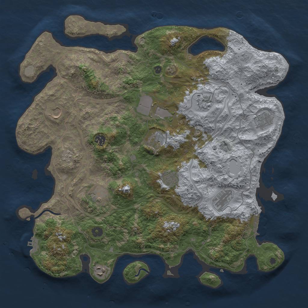 Rust Map: Procedural Map, Size: 4250, Seed: 1309510555, 18 Monuments