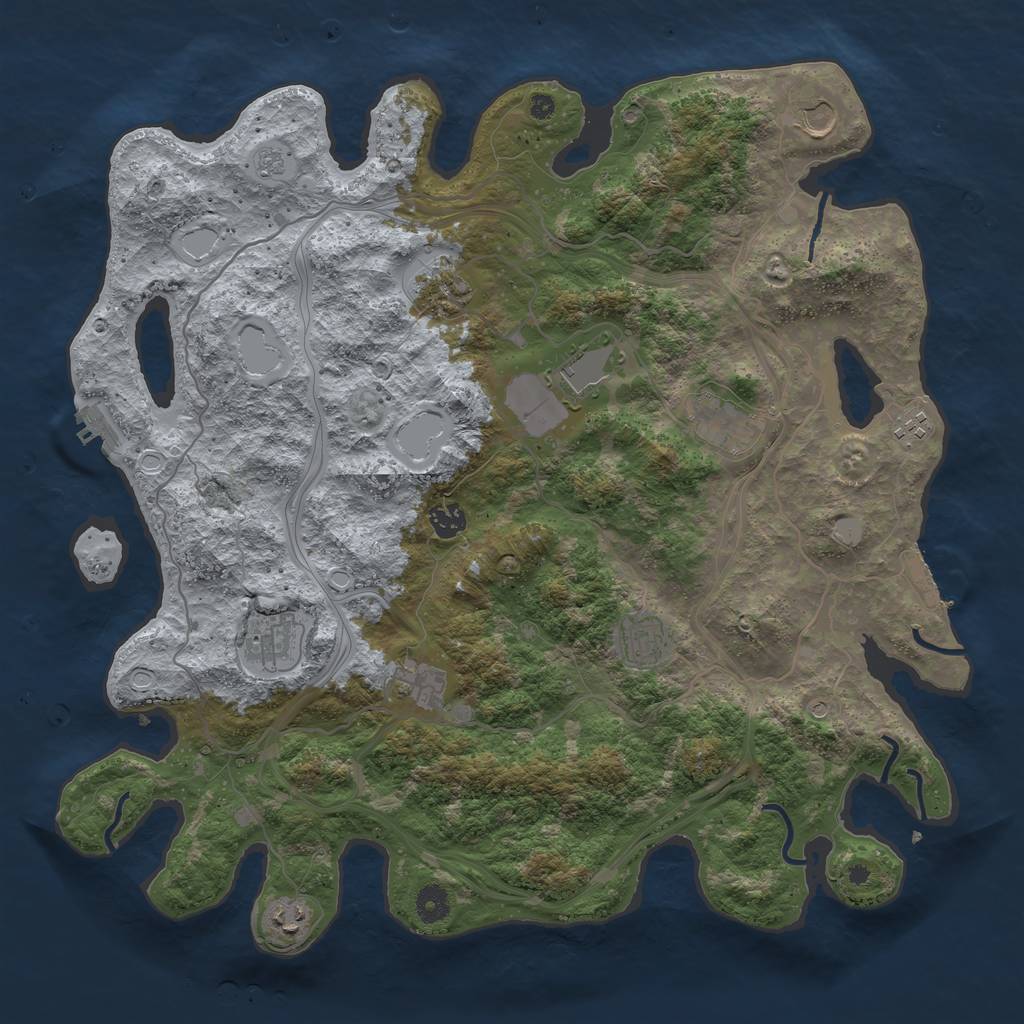 Rust Map: Procedural Map, Size: 4250, Seed: 778717445, 17 Monuments