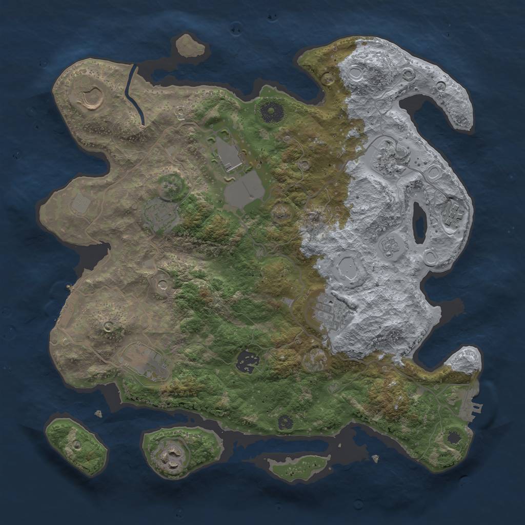 Rust Map: Procedural Map, Size: 3500, Seed: 279535534, 16 Monuments