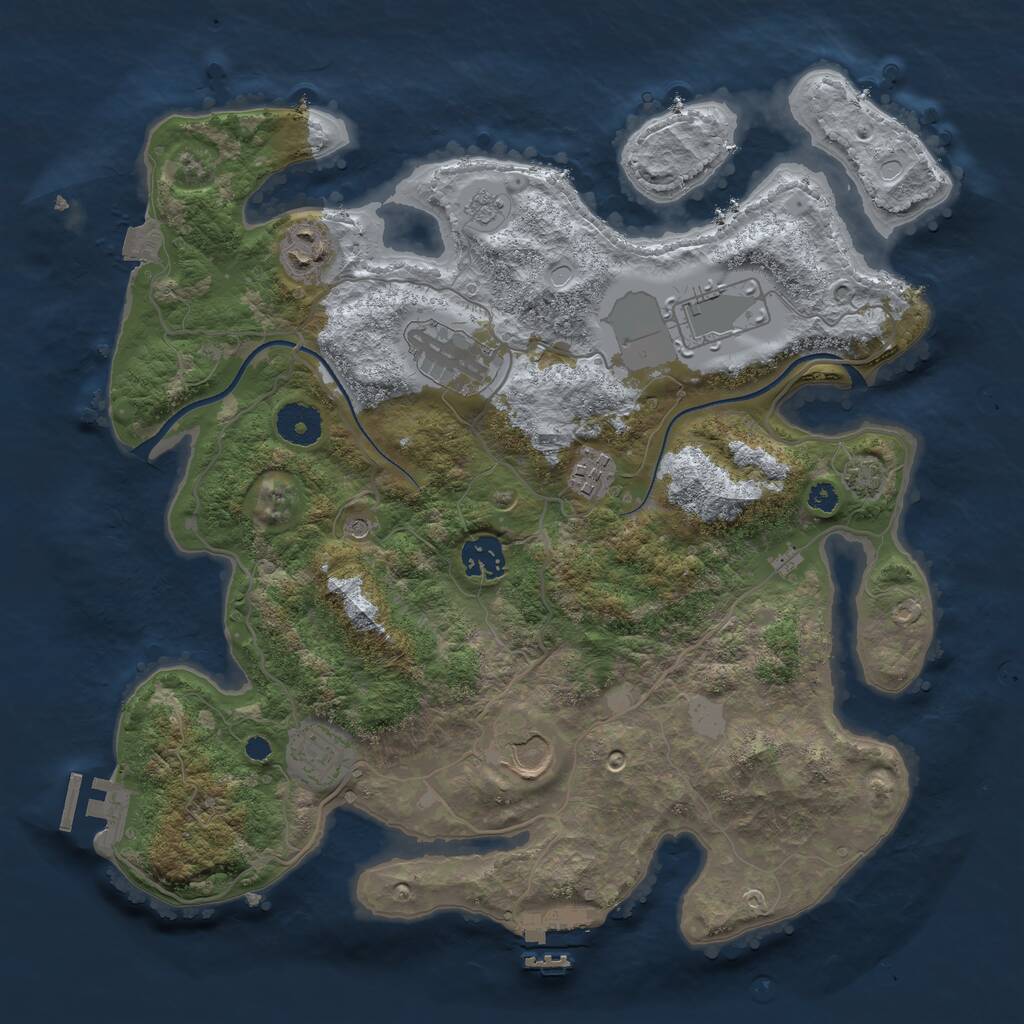 Rust Map: Procedural Map, Size: 3500, Seed: 11796181, 13 Monuments