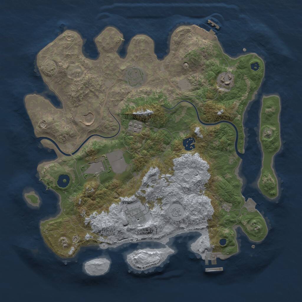 Rust Map: Procedural Map, Size: 3500, Seed: 20216084, 13 Monuments