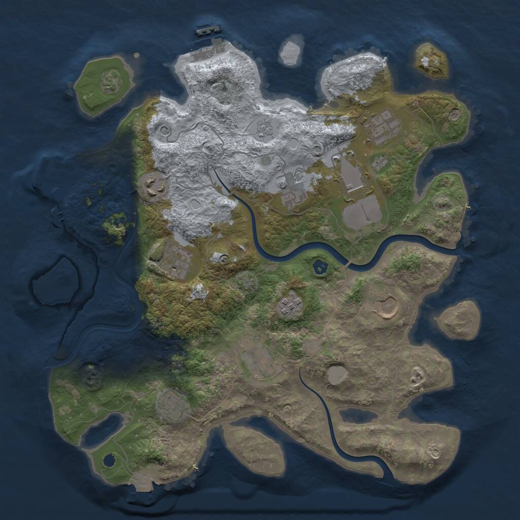 Rust Map: Procedural Map, Size: 3500, Seed: 32284916, 15 Monuments