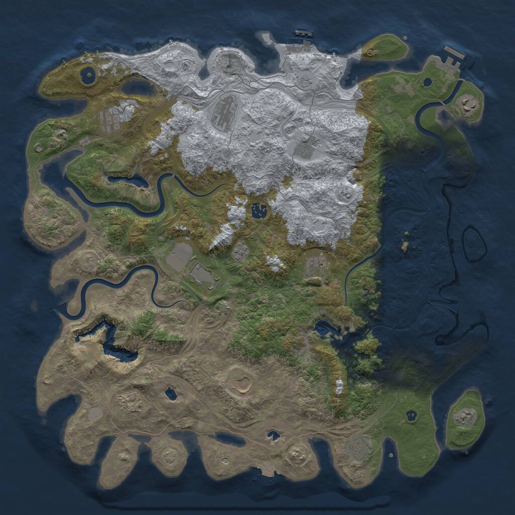 Rust Map: Procedural Map, Size: 4800, Seed: 1885010643, 17 Monuments
