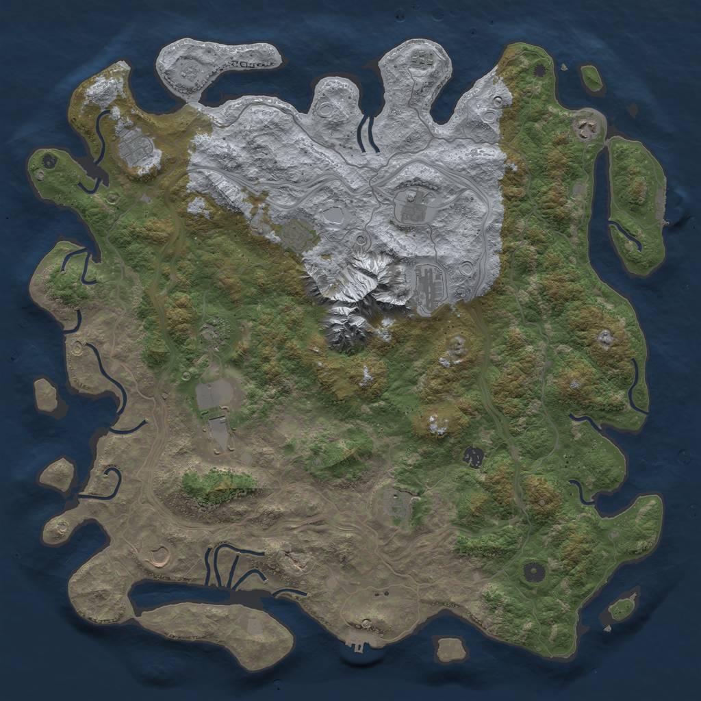 Rust Map: Procedural Map, Size: 5000, Seed: 762687670, 18 Monuments