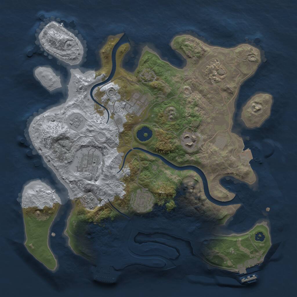 Rust Map: Procedural Map, Size: 3000, Seed: 1988310187, 11 Monuments