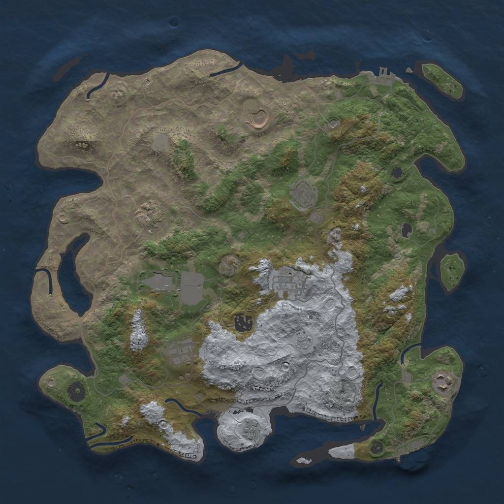 Rust Map: Procedural Map, Size: 4000, Seed: 14576, 16 Monuments