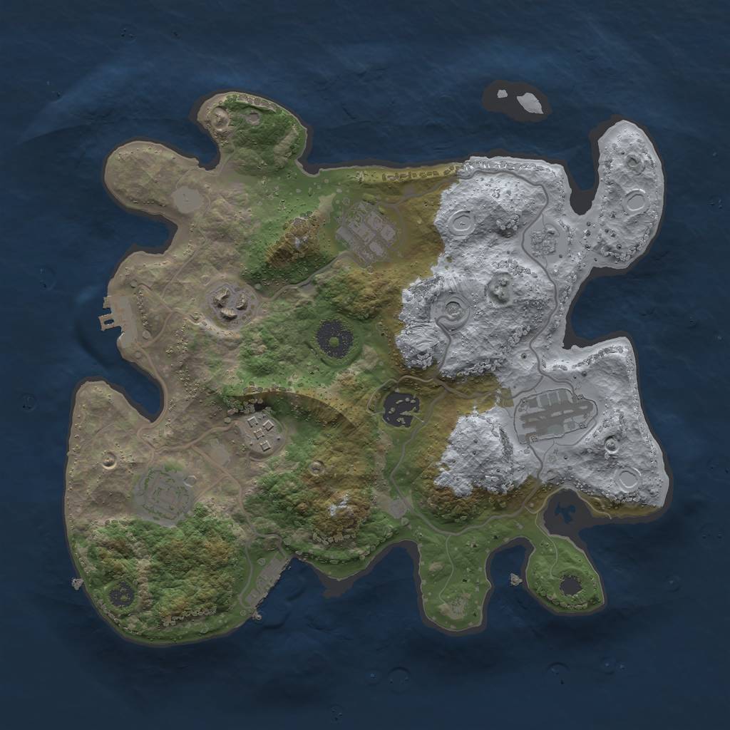 Rust Map: Procedural Map, Size: 3000, Seed: 1144223248, 13 Monuments