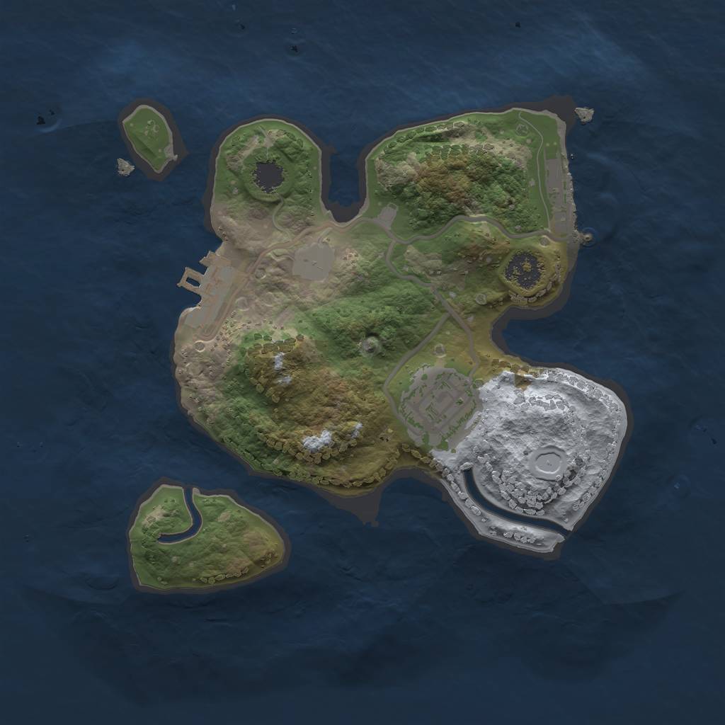 Rust Map: Procedural Map, Size: 2100, Seed: 34732, 6 Monuments
