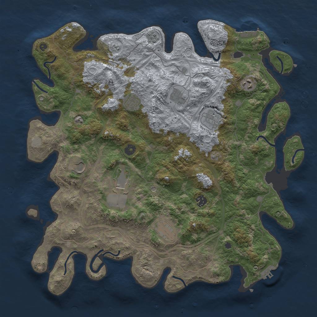 Rust Map: Procedural Map, Size: 4250, Seed: 1863810269, 15 Monuments