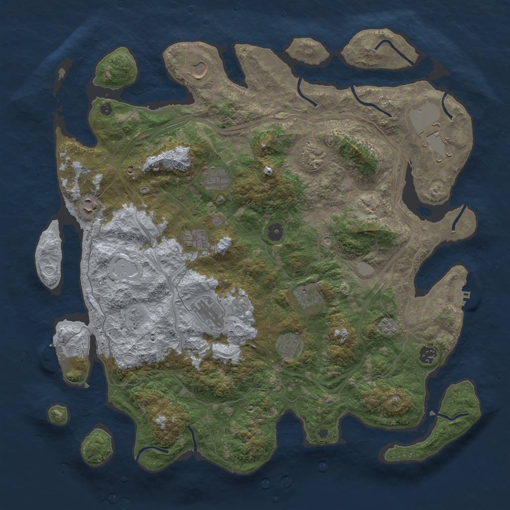 Rust Map: Procedural Map, Size: 4500, Seed: 1208608938, 18 Monuments