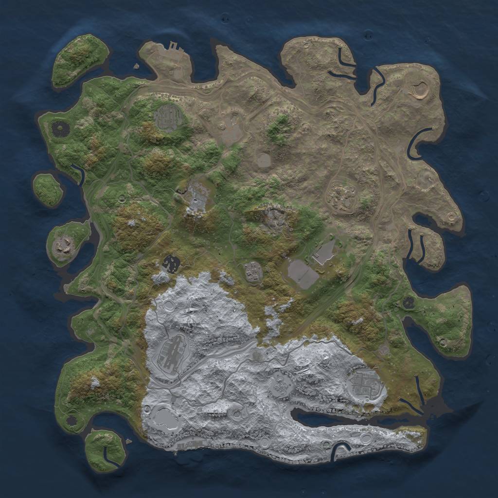 Rust Map: Procedural Map, Size: 4250, Seed: 752644905, 18 Monuments