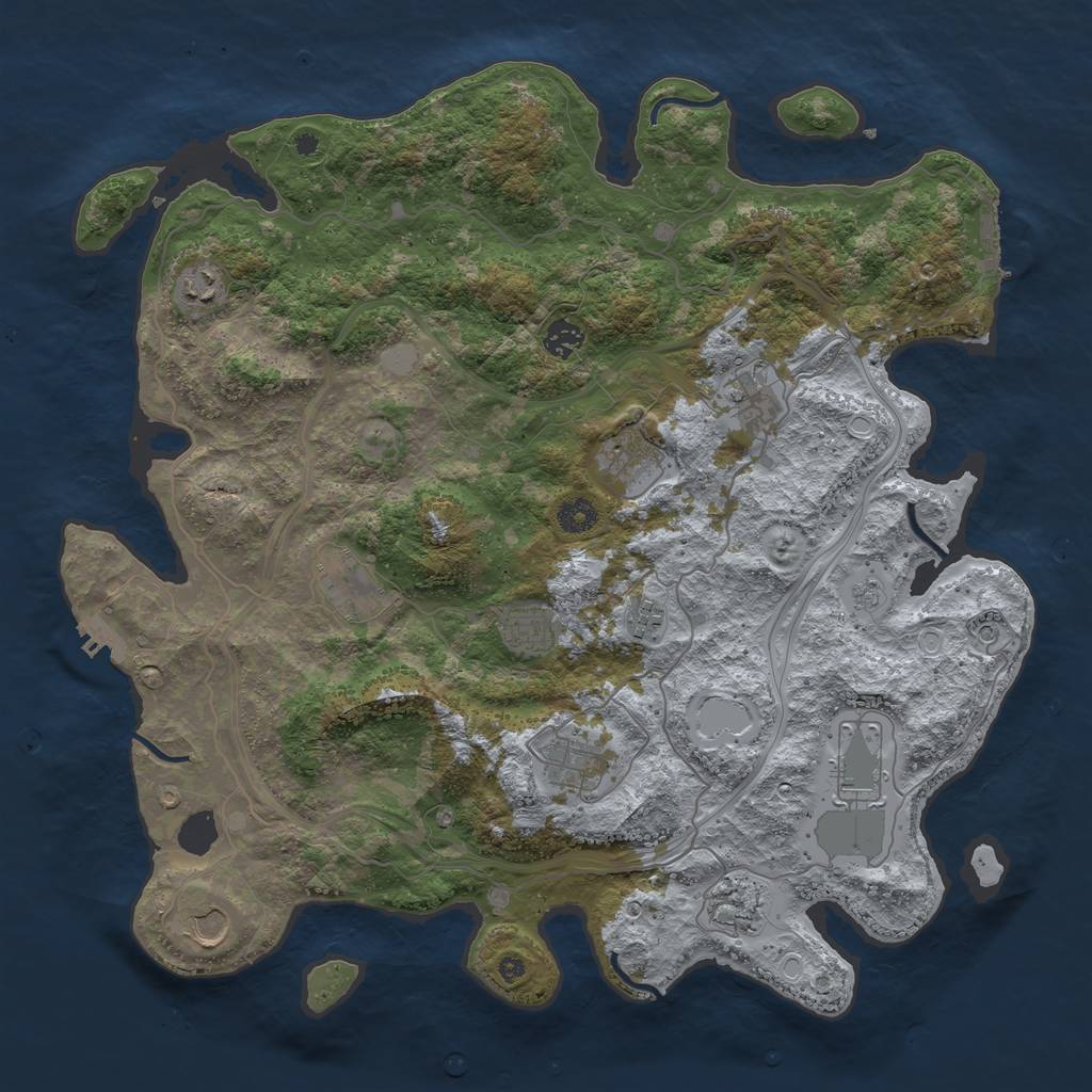 Rust Map: Procedural Map, Size: 4250, Seed: 1249605575, 18 Monuments