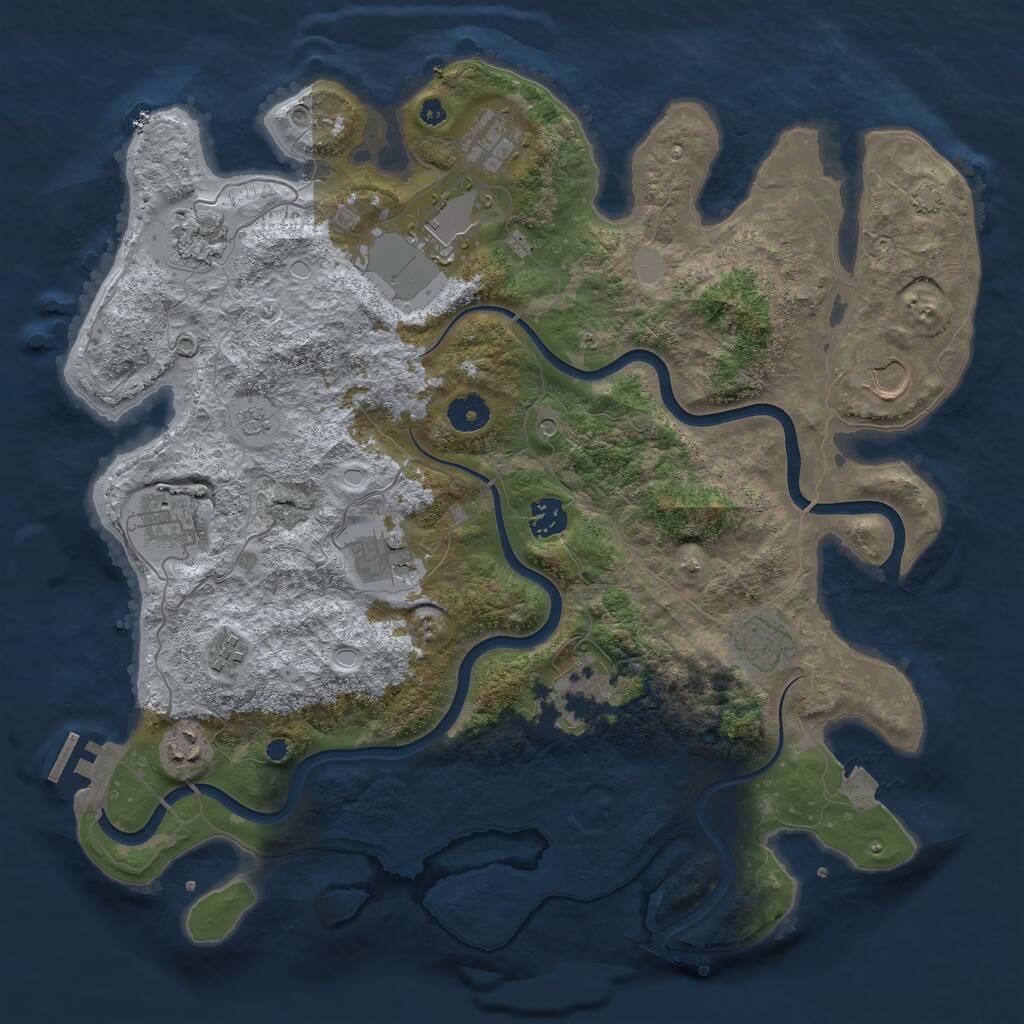 Rust Map: Procedural Map, Size: 3900, Seed: 226347, 16 Monuments