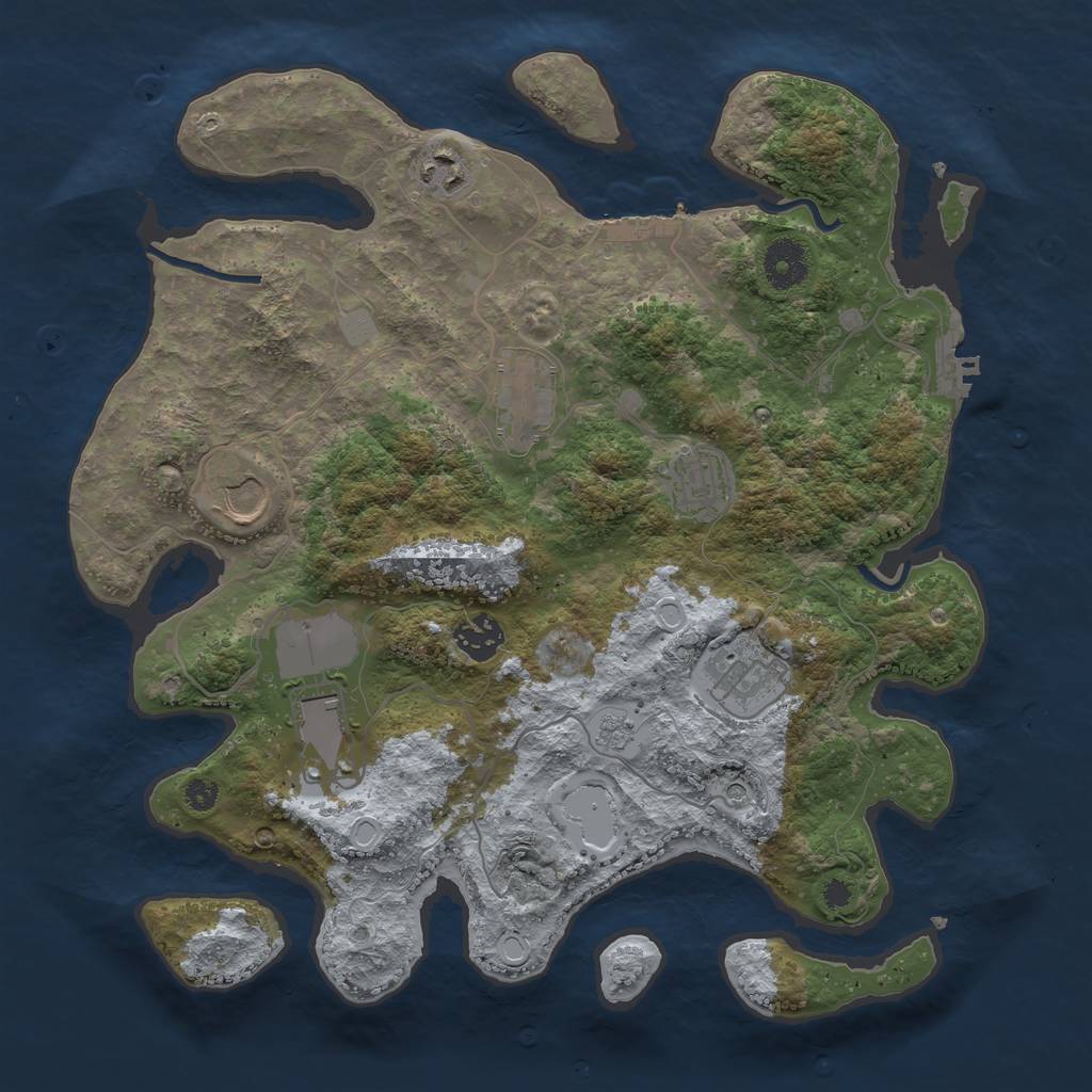 Rust Map: Procedural Map, Size: 3500, Seed: 15594268, 14 Monuments