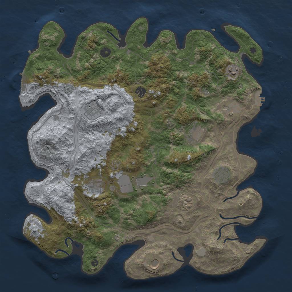 Rust Map: Procedural Map, Size: 4250, Seed: 88085083, 18 Monuments