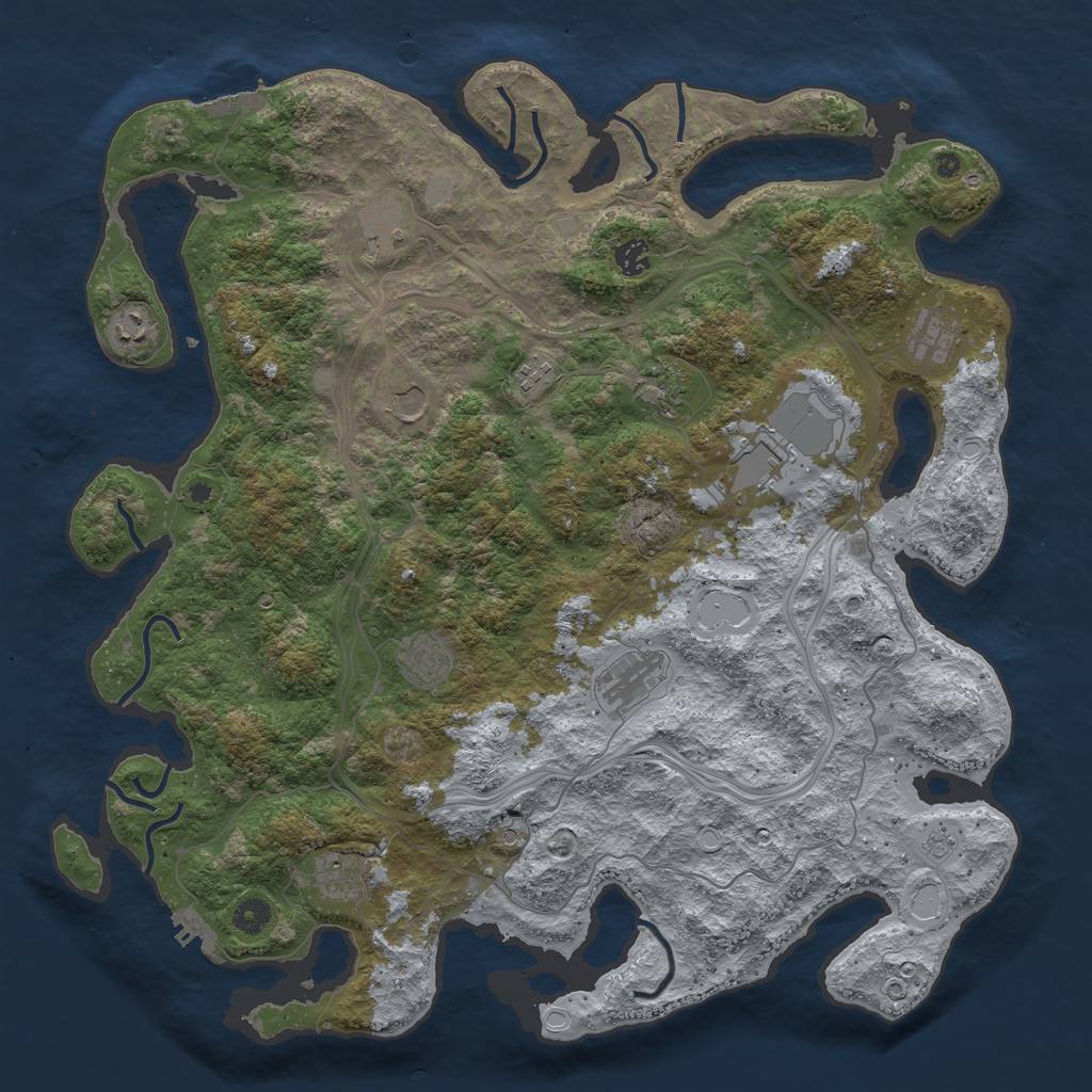 Rust Map: Procedural Map, Size: 4500, Seed: 22371, 18 Monuments