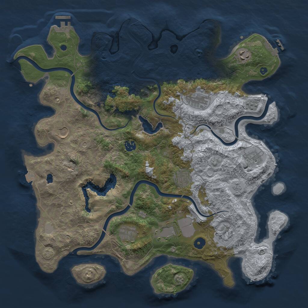 Rust Map: Procedural Map, Size: 4100, Seed: 1256, 16 Monuments