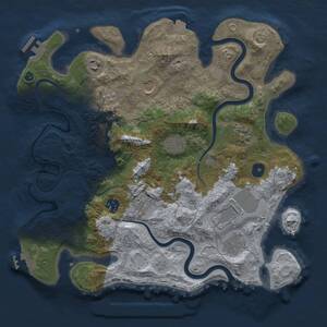 Thumbnail Rust Map: Procedural Map, Size: 3600, Seed: 266895, 15 Monuments