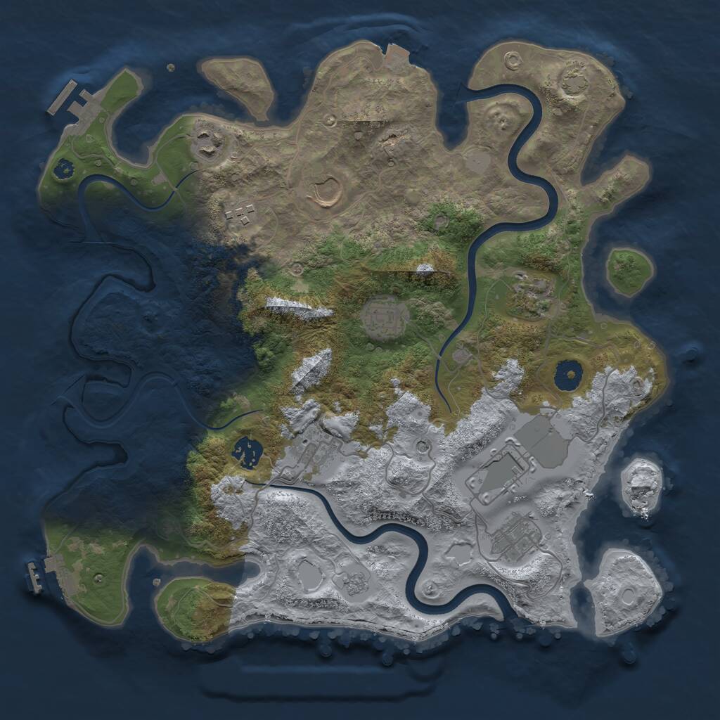 Rust Map: Procedural Map, Size: 3600, Seed: 266895, 15 Monuments