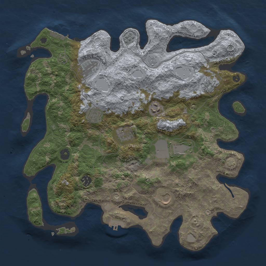Rust Map: Procedural Map, Size: 3750, Seed: 1835800621, 17 Monuments