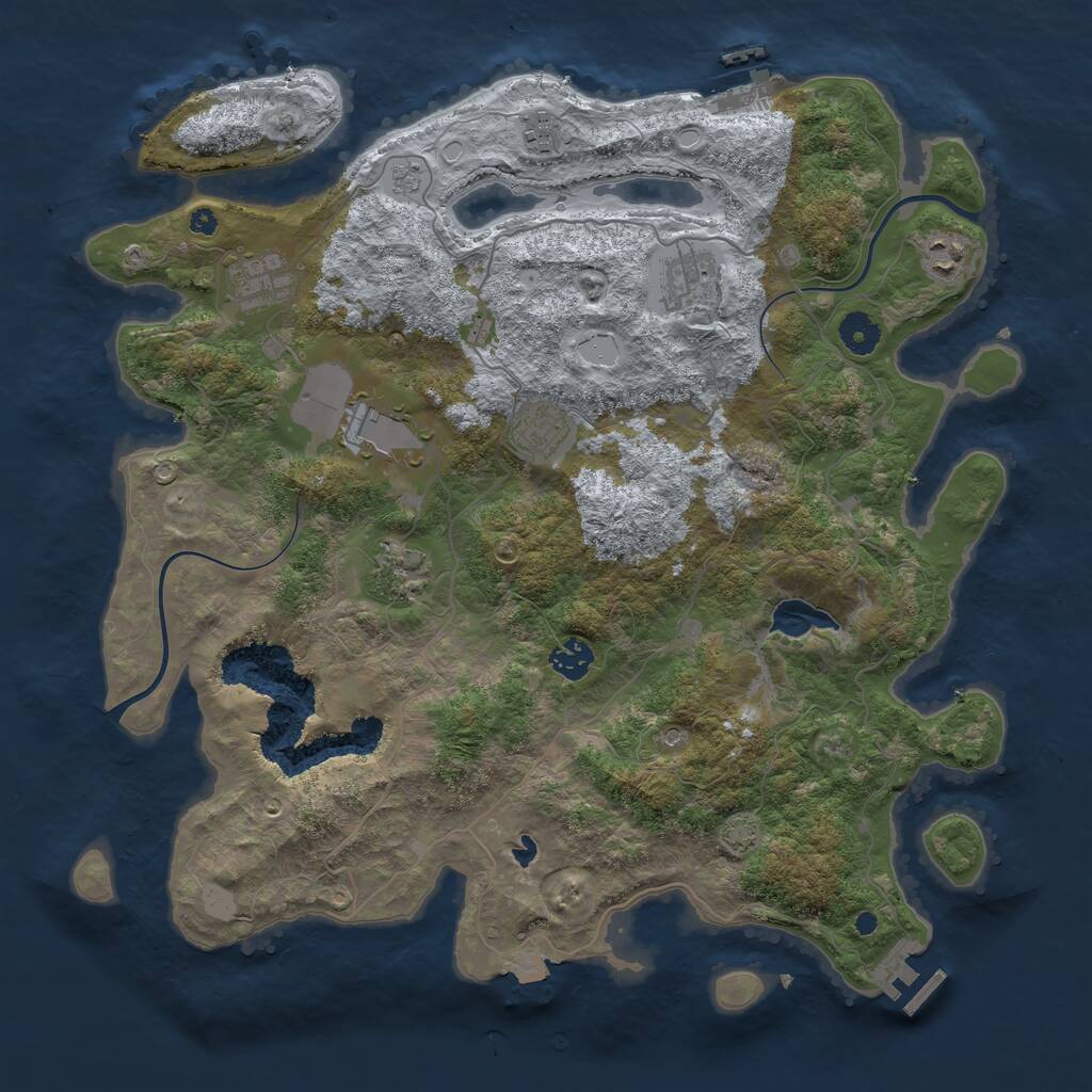 Rust Map: Procedural Map, Size: 4000, Seed: 1943122819, 14 Monuments