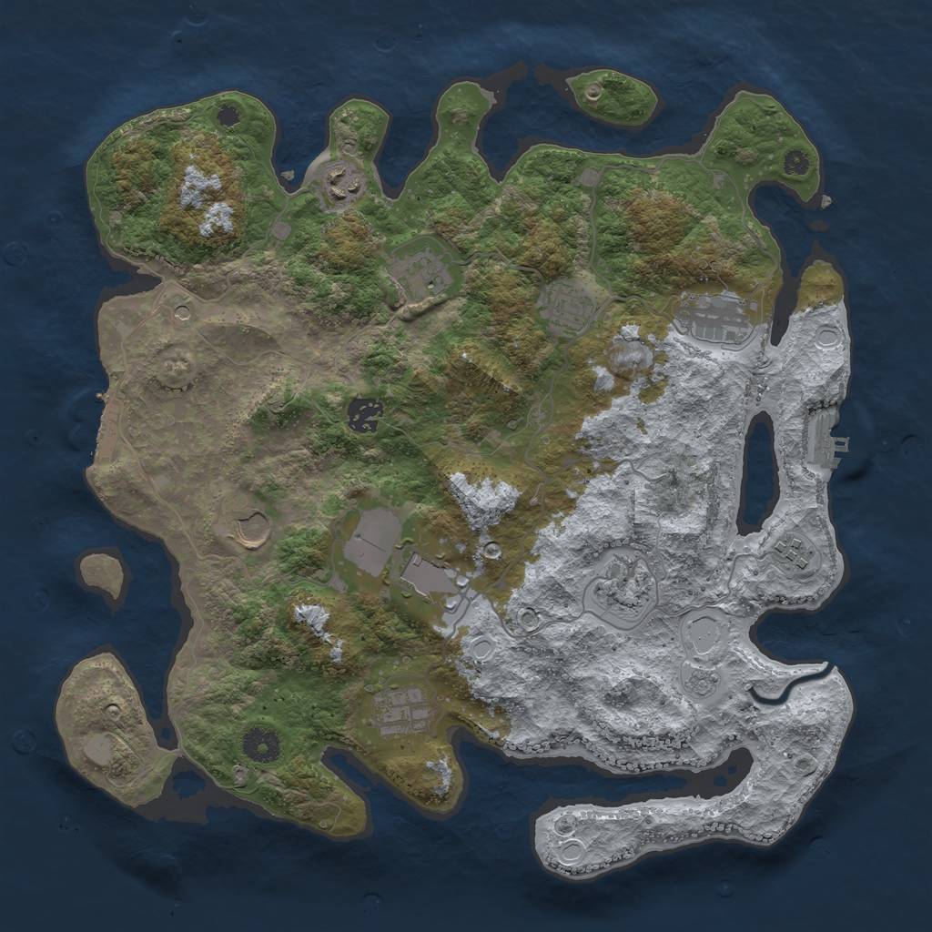 Rust Map: Procedural Map, Size: 3800, Seed: 13454, 17 Monuments