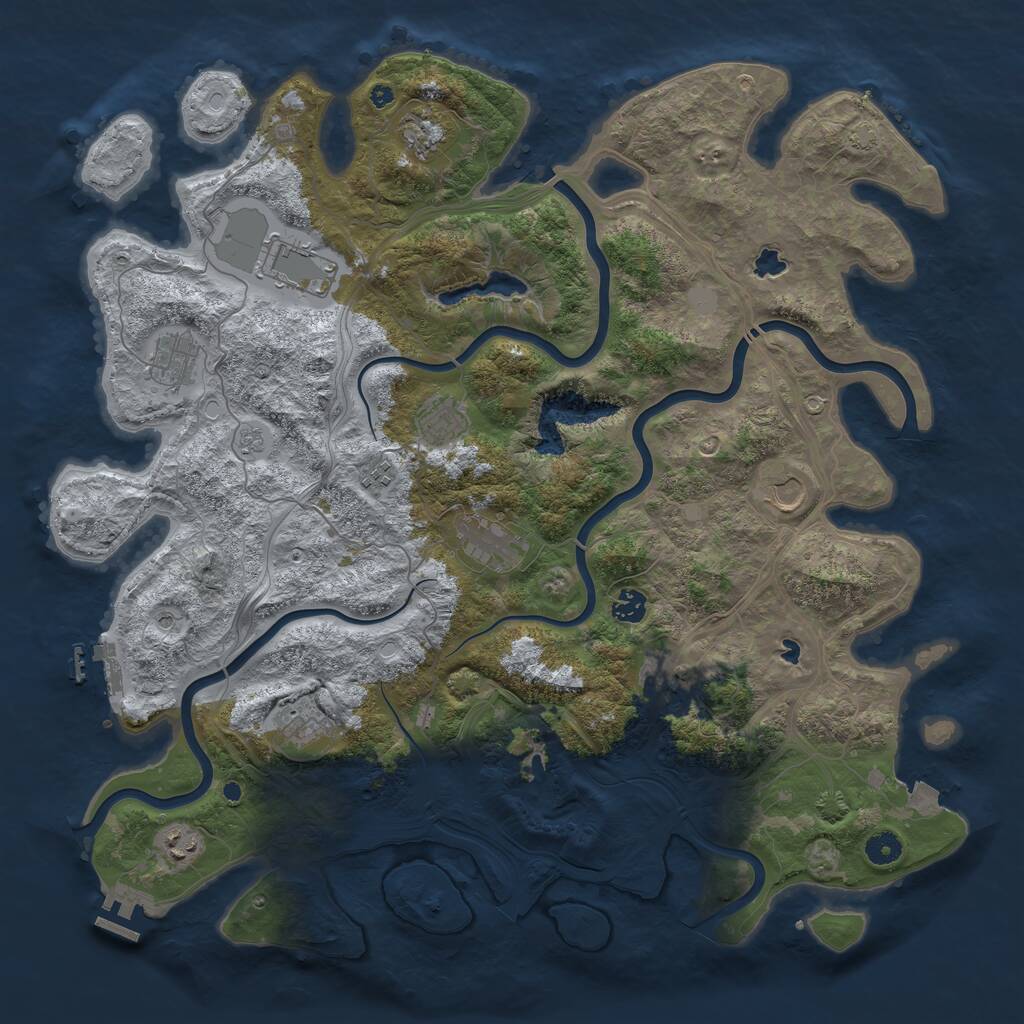 Rust Map: Procedural Map, Size: 4500, Seed: 903061667, 17 Monuments