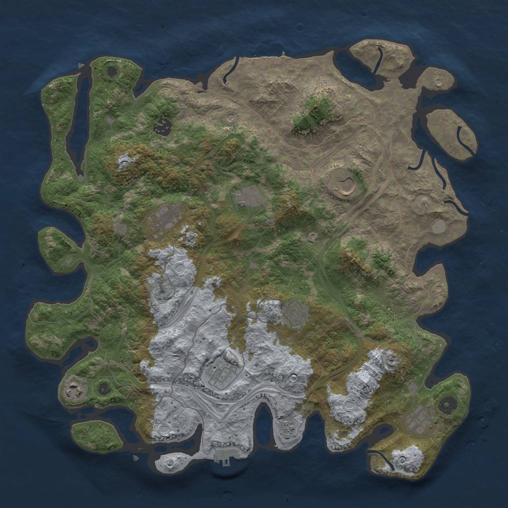 Rust Map: Procedural Map, Size: 4250, Seed: 5468, 16 Monuments
