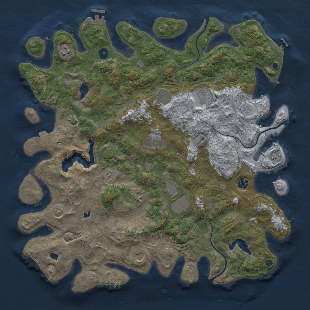 Rust Map: Procedural Map, Size: 4500, Seed: 1619599285, 15 Monuments