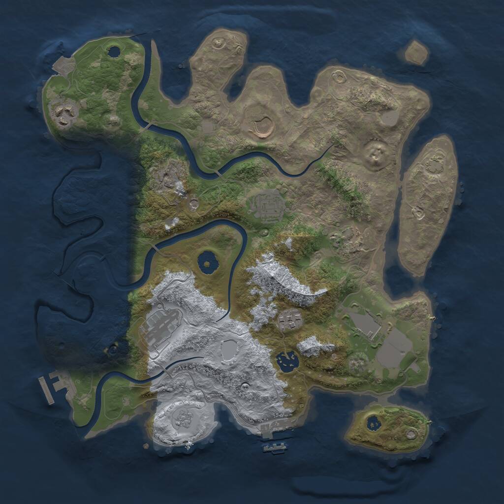 Rust Map: Procedural Map, Size: 3500, Seed: 1750271351, 14 Monuments