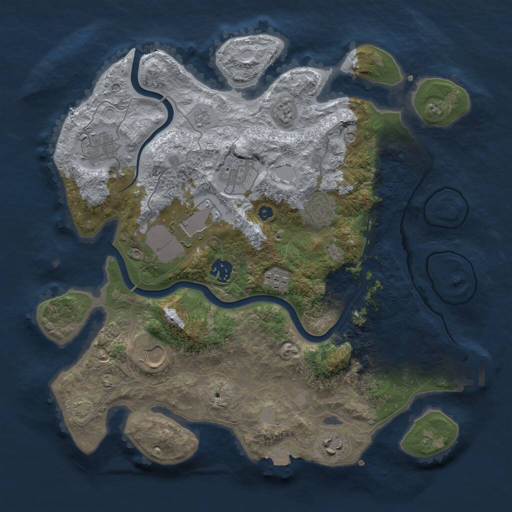 Rust Map: Procedural Map, Size: 3500, Seed: 72346, 13 Monuments
