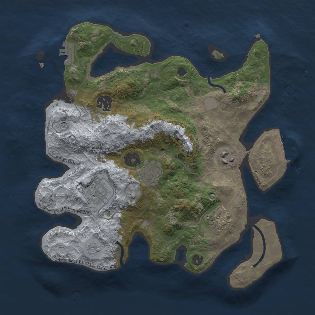 Rust Map: Procedural Map, Size: 3000, Seed: 1764365263, 12 Monuments