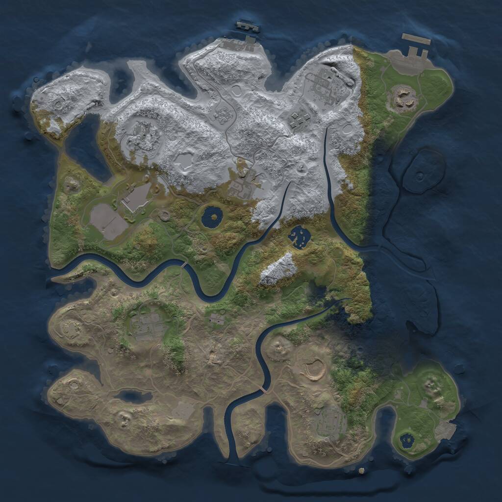 Rust Map: Procedural Map, Size: 3500, Seed: 920479154, 15 Monuments