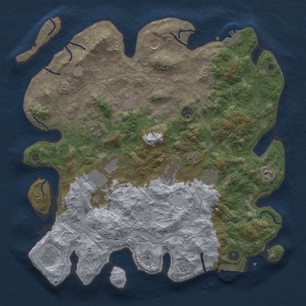 Rust Map: Procedural Map, Size: 4250, Seed: 6124267, 17 Monuments