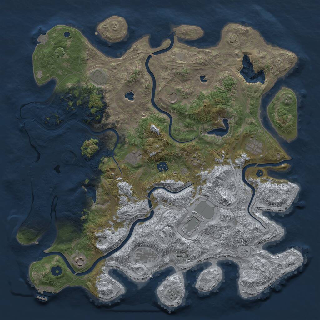 Rust Map: Procedural Map, Size: 4500, Seed: 4864546, 16 Monuments