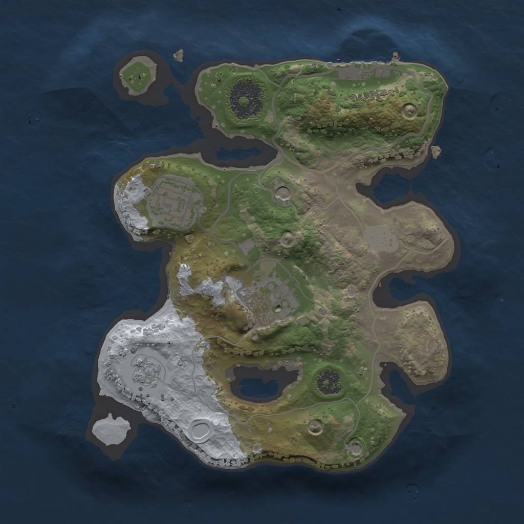 Rust Map: Procedural Map, Size: 2200, Seed: 1683445795, 8 Monuments