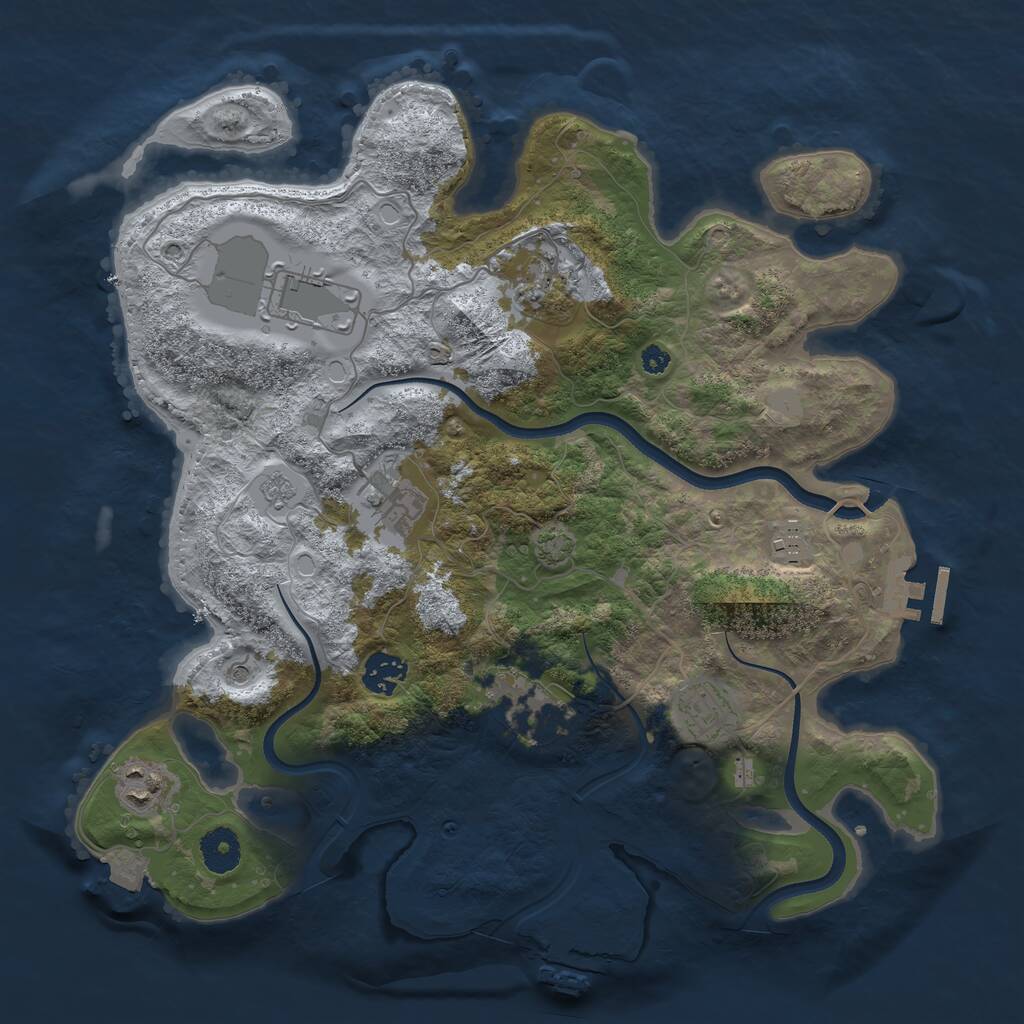 Rust Map: Procedural Map, Size: 3600, Seed: 1890, 14 Monuments
